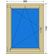 Kép 1/2 - 90x120 Bukó / nyíló 3 rétegű fa ablak RAKTÁRRÓL azonnal vihető!