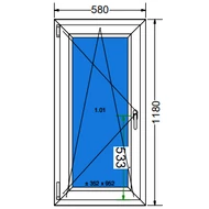 60x120 Bukó / nyíló 3 rétegű műanyag ablak RAKTÁRRÓL azonnal vihető!