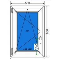 60x90 Bukó / nyíló 3 rétegű műanyag ablak RAKTÁRRÓL azonnal vihető!