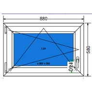 90x60 Bukó / nyíló 3 rétegű műanyag ablak RAKTÁRRÓL azonnal vihető!