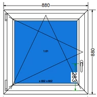 90x90 Bukó / nyíló 3 rétegű műanyag ablak RAKTÁRRÓL azonnal vihető!