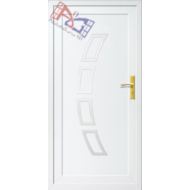 100x210cm Műanyag bejárati ajtó - 42mm-es díszpanellel-  Lily Classic (TÖMÖR) -  Befelé nyíló - (Gyártási méret: 98x208cm)