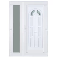 138x208cm Műanyag kétszárnyú aszimmetrikus bejárati ajtó öt kamrás profilból - Boszporusz 2 - JOBB - Befelé nyíló - (Gyártási méret: 138x208cm)