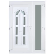 138x208cm Műanyag kétszárnyú aszimmetrikus bejárati ajtó öt kamrás profilból - Boszporusz 8 - Befelé nyíló - (Gyártási méret: 138x208cm)