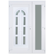 138x208cm Műanyag kétszárnyú aszimmetrikus bejárati ajtó öt kamrás profilból - Boszporusz 8 - Befelé nyíló - (Gyártási méret: 138x208cm)