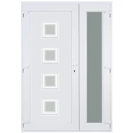 138x208cm Műanyag kétszárnyú aszimmetrikus bejárati ajtó öt kamrás profilból - Ginger 4 -  Befelé nyíló - (Gyártási méret: 138x208cm)