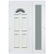 138x208cm Műanyag kétszárnyú aszimmetrikus bejárati ajtó öt kamrás profilból - Temze 1 - BAL - Befelé nyíló - (Gyártási méret: 138x208cm)