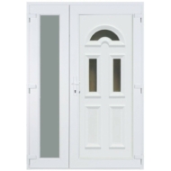 138x208cm Műanyag kétszárnyú aszimmetrikus bejárati ajtó öt kamrás profilból - Temze 3 - JOBB - Befelé nyíló - (Gyártási méret: 138x208cm)