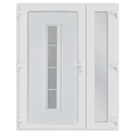 Palermo - Műanyag bejárati ajtó öt kamrás profilból - 3 rétegű üveggel -álosztós