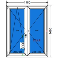 120x150 Kétszárnyú bukó/nyíló műanyag ablak RAKTÁRRÓL