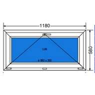 120x60 Bukó műanyag ablak RAKTÁRRÓL