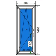 60x150 Bukó / nyíló műanyag ablak RAKTÁRRÓL