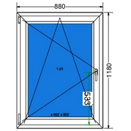 90x120 Bukó / nyíló műanyag ablak RAKTÁRRÓL