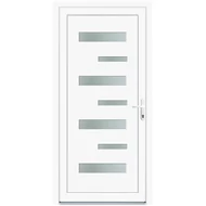 100x210 Műanyag bejárati ajtó öt kamrás profilból - Zebra - BAL - Befelé nyíló - (Gyártási méret: 98x208)