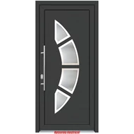 100x210 Műanyag bejárati ajtó öt kamrás profilból - 3 rétegű üveggel -  Kívűl színes ANTRACIT Dubai - BAL - Befelé nyíló - FOGANYTÚ -  (Gyártási méret: 98x208)