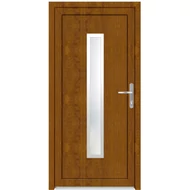 100x210 Műanyag bejárati ajtó öt kamrás profilból - 3 rétegű üveggel - Kívűl színes ANTRACIT Nápoly - BAL - Befelé nyíló - (Gyártási méret: 98x208)