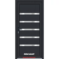 100x210 Műanyag bejárati ajtó öt kamrás profilból - 3 rétegű üveggel Hidas - BAL - Befelé nyíló - (Gyártási méret: 98x208)