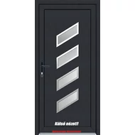 100x210 Műanyag bejárati ajtó öt kamrás profilból - 3 rétegű üveggel Quadro - BAL - Befelé nyíló - (Gyártási méret: 98x208)