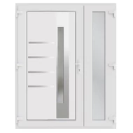 138x208cm Műanyag kétszárnyú aszimmetrikus bejárati ajtó öt kamrás profilból - Firenze - Befelé nyíló - (Gyártási méret: 138x208cm)