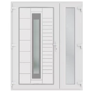 138x208cm Műanyag kétszárnyú aszimmetrikus bejárati ajtó öt kamrás profilból - Verona - Befelé nyíló - (Gyártási méret: 138x208cm)