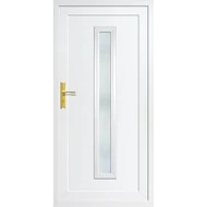 100x210 Műanyag bejárati ajtó öt kamrás profilból -  Geránium 1 - JOBB - Befelé nyíló - (Gyártási méret: 98x208)