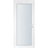 100x210 Műanyag bejárati ajtó öt kamrás ALUPLAST profilból - Teli üveges - 4-16-4 Ug=1,1 üveggel - BAL - Befelé nyíló - (Gyártási méret: 98x208)