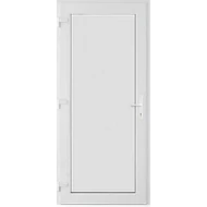 100x210 Műanyag bejárati ajtó öt kamrás ALUPLAST profilból - Teli  - 24mm hőszigetelő ajtólappal - BAL - Befelé nyíló - (Gyártási méret: 98x208)