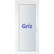 100x210 Műanyag bejárati ajtó öt kamrás ALUPLAST profilból - Teli üveges - 4-16-4 Ug=1,1  GRÍZ üveggel - BAL - Befelé nyíló - (Gyártási méret: 98x208)