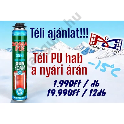 Soma Fix S971 TÉLI pisztolyos beépítő purhab AblakGuru Karton