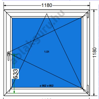 120x120 Bukó / nyíló 3 rétegű műanyag ablak RAKTÁRRÓL azonnal vihető!