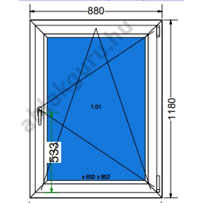 90x120 Bukó / nyíló 3 rétegű műanyag ablak RAKTÁRRÓL azonnal vihető!