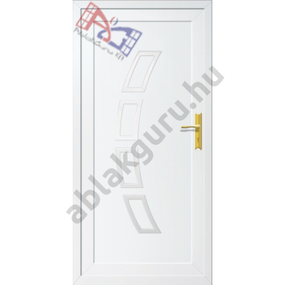 100x210cm Műanyag bejárati ajtó 6 kamrás profilból  Lily Classic (TÖMÖR) - BAL - Befelé nyíló - (Gyártási méret: 98x208cm)