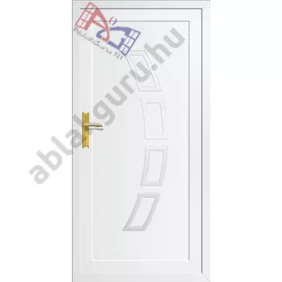 100x210cm Műanyag bejárati ajtó - 42mm-es díszpanellel-    Lily Classic (TÖMÖR) - JOBB - Befelé nyíló - (Gyártási méret: 98x208cm)