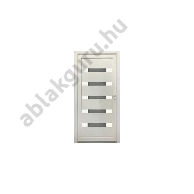 INOX rátétes - 42mm-es  PVC+ACÉL+ 2xMDF merevítéses PANELLEL - Műanyag bejárati ajtó - Gríz üveg