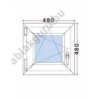 48x48 Bukó / nyíló műanyag ablak RAKTÁRRÓL