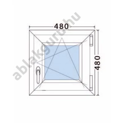 48x48 Bukó / nyíló műanyag ablak RAKTÁRRÓL