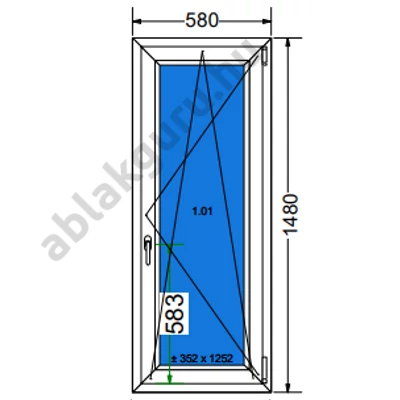 60x150 Bukó / nyíló műanyag ablak RAKTÁRRÓL