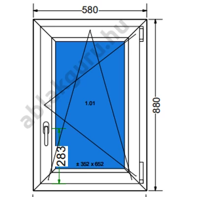 60x90 Bukó / nyíló műanyag ablak RAKTÁRRÓL