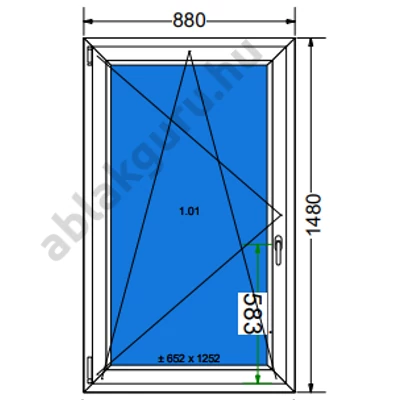 90x150 Bukó / nyíló műanyag ablak RAKTÁRRÓL