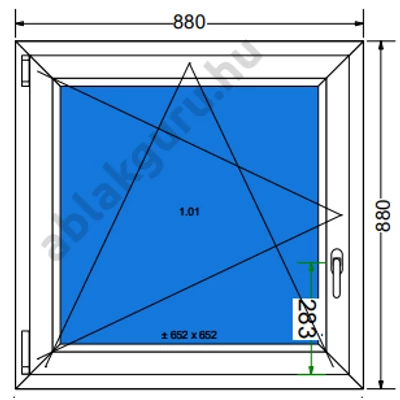 90x90 Bukó / nyíló műanyag ablak RAKTÁRRÓL