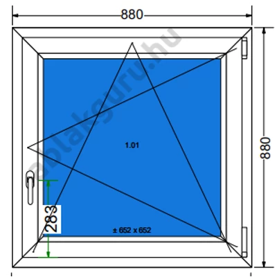 90x90 Bukó / nyíló műanyag ablak RAKTÁRRÓL