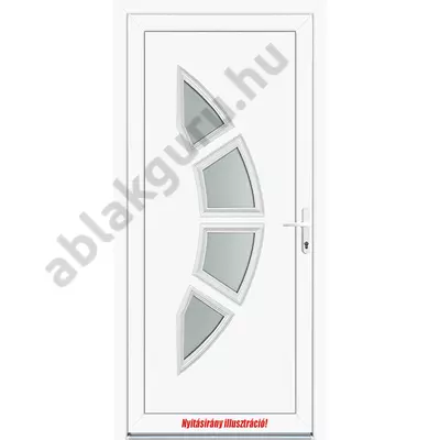 100x210 Műanyag bejárati ajtó öt kamrás profilból - 3 rétegű üveggel Dubai - BAL - Befelé nyíló - (Gyártási méret: 98x208)