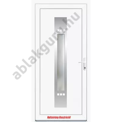 100x210 Műanyag bejárati ajtó öt kamrás profilból - 3 rétegű üveggel Róma - BAL - Befelé nyíló - (Gyártási méret: 98x208)