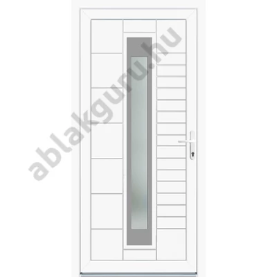 100x210 Műanyag bejárati ajtó öt kamrás profilból - 3 rétegű üveggel Verona - BAL - Befelé nyíló - (Gyártási méret: 98x208)