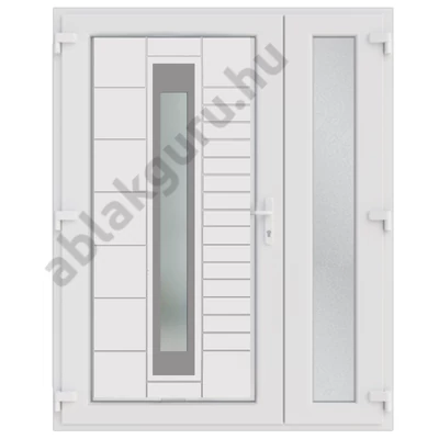 138x208cm Műanyag kétszárnyú aszimmetrikus bejárati ajtó öt kamrás profilból - Verona - Befelé nyíló - (Gyártási méret: 138x208cm) 138x208cm Műanyag kétszárnyú aszimmetrikus bejárati ajtó öt kamrás profilból - Verona - Befelé nyíló - (Gyártási méret: 138x208cm)