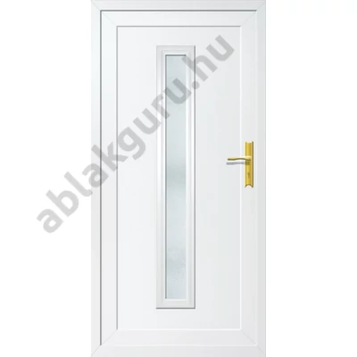 100x210 Műanyag bejárati ajtó öt kamrás profilból - Geránium 1 - BAL - Befelé nyíló - (Gyártási méret: 98x208)