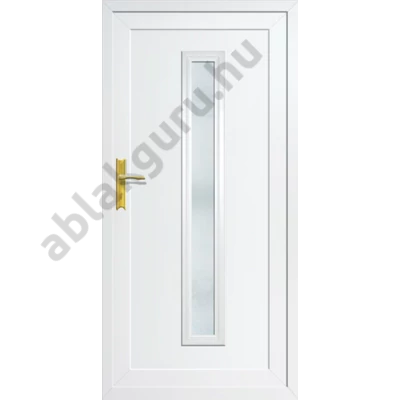 100x210 Műanyag bejárati ajtó öt kamrás profilból -  Geránium 1 - JOBB - Kifelé nyíló - (Gyártási méret: 98x208)