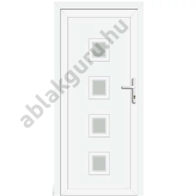 100x210 Műanyag bejárati ajtó öt kamrás profilból - Ginger 4 - BAL - Befelé nyíló - (Gyártási méret: 98x208)