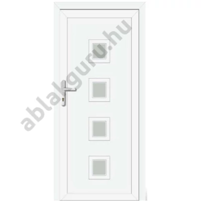 100x210 Műanyag bejárati ajtó öt kamrás profilból - Ginger 4 - JOBB - Befelé nyíló - (Gyártási méret: 98x208)