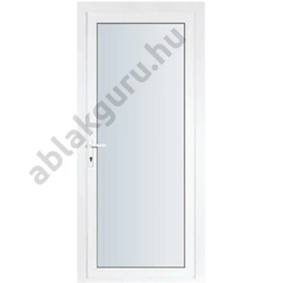 100x210 Műanyag bejárati ajtó öt kamrás ALUPLAST profilból - Teli üveges - 4-16-4 Ug=1,1 üveggel - JOBB - Befelé nyíló - (Gyártási méret: 98x208)